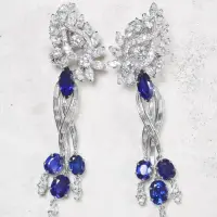 Mellerio 15.39 Carats Diamond & 9.88 Carats Sapphire Earrings | Paris 🇫🇷
