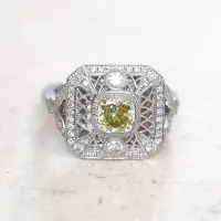Vintage Fine Jewelry Elegant Platinum & Yellow 1.07 Carats Diamond Ring | Paris 🇫🇷