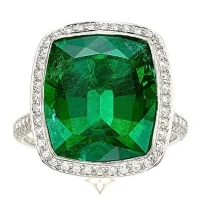 Exceptional Tiffany & Co. Emerald Diamond Platinum Cocktail Ring | NY 🇺🇸
