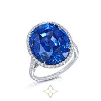 Platinum, 17.38ct Ceylon Sapphire and Diamond Ring | Central 🇭🇰