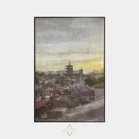 Original VISTA SUNSET URBAN LANDSCAPE CARVING WALL ART | Birmingham 🇬🇧