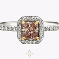 GIA Certified 0.73 Carat Cushion Cut Pink Diamond Halo Engagement Ring in White Gold | NY 🇺🇸