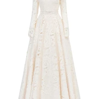 ROUND NECKLINE SEMI-CIRCULAR GOWN WITH REMOVABLE BELT | Ha Noi 🇻🇳