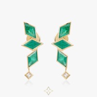 Waha Emerald Earrings 18K Yellow Gold | Dubai 🇦🇪