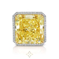 40 CARAT FANCY YELLOW DIAMOND RING RADIANT CUT VS2 PLATINUM & 18K GOLD BY MIKE NEKTA | NY 🇺🇸