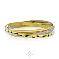 Cartier Trinity 18K Yellow Gold Diamond spotted Lacquer Slip On Bracelet | NY 🇺🇸