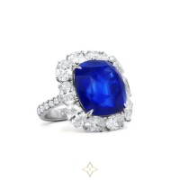 Diana M. Fine Jewelry Platinum 30.08 ct. tw. Diamond & Sapphire Ring | MA 🇺🇸