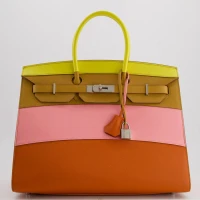 HERMÈS BIRKIN 35CM SELLIER SUNRISE RAINBOW BAG IN BATTUE LEATHER | London 🇬🇧