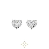 Platinum and 10.39ctw Heart Shape Diamond Stud Earrings | Milan 🇮🇹