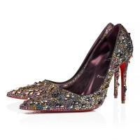 CHRISTIAN LOUBOUTIN KATE MAX STRASS ETERNITY 100 SUEDE METAL/LINING ANTHR/MIX | Brisbane 🇦🇺