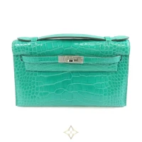 HERMES Crocodile Leather Kelly Pochette Silver Buckle for Sale | Central 🇭🇰