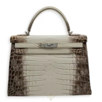 Hermès Kelly 32 Blanc in Matte Niloticus, Palladium hardware CL2502-9896 | Singapore 🇸🇬