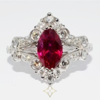 3.01CT AGL CERTIFIED NATURAL NO HEAT RUBY & DIAMOND RING 18K WHITE GOLD | NY 🇺🇸