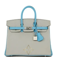 Hermès Birkin HSS 25 Gris Perle and Bleu du Nord Chèvre Brushed Palladium Hardware | Nicosia 🇨🇾
