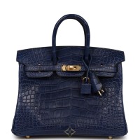 Hermès Birkin 25 Bleu Saphir Matte Alligator Gold Hardware | NY 🇺🇸