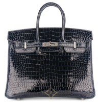 Hermès Birkin 25 Bleu Nuit Shiny Crocodile Palladium Hardware | London 🇬🇧
