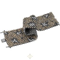 18kt White Gold Leopard Mesh Multi Coloured Diamond Bracelet for Sale | ON 🇨🇦