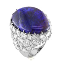 18kt White Gold Black Opal & Diamond Ring for Sale | ON 🇨🇦