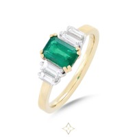 18ct Yellow Gold Five Stone Emerald & Diamond Ring | Hertfordshire 🇬🇧