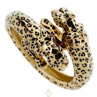 Cartier Panthere 18k Yellow Gold Enamel Bangle Bracelet | PA 🇺🇸