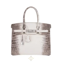Hermes Birkin 30 Diamond Himalaya Blanc Matte Niloticus Crocodile with 18k White | FL 🇺🇸