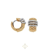 FOPE 18ct Yellow Gold Three Row Diamond Hoop Earrings for Sale | Cork 🇮🇪