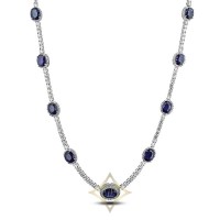 Diamond and Sapphire Tennis Necklace in 18K Gold | BC 🇨🇦