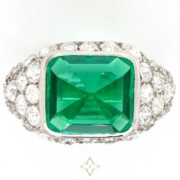 Art Deco 2.85ct No Oil Colombian Emerald and Diamond Ring | London 🇬🇧