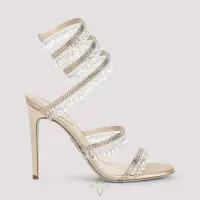 Renè Caovilla Chandelier Beige Satin Sandals for Sale | Novara 🇮🇹