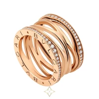 BVLGARI B.Zero1 Zaha Hadid 18ct Rose Gold Diamond Set Four Band Ring | West Yorkshire 🇬🇧