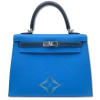 Hermes Kelly 25 Tricolor Blue Zanzibar / Blue de Prus / Noir Epson W for Sale| Tokyo 🇯🇵