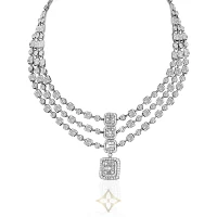 Three Row Baguette Diamond Necklace | Louisiana 🇺🇸