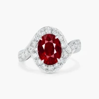 3.37 carat Oval Shape Mozambique Ruby and Diamond Ring for Sale | Central 🇭🇰