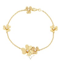 Van Cleef & Arpels 5 Flowers Frivole Diamond Bracelet 18K YG for Sale | London 🇬🇧