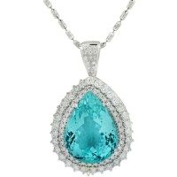 GIA Certified 43 Carat Paraiba Tourmaline and Diamond Necklace-V43657 for Sale | FL 🇺🇸