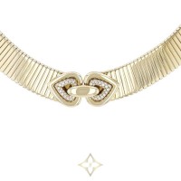 Bulgari Tubogas necklace in yellow gold and diamonds | Paris 🇫🇷