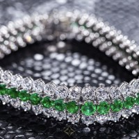 Bracelet Platinum 950 circa 13ct SI1-G circa 7ct Emerald | Munich 🇩🇪