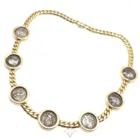 Vintage! Bvlgari Bulgari 18k Yellow Gold 7 Antique Coin Monete Link Necklace  BVLGARI | PA 🇺🇸