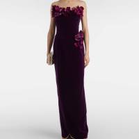 OSCAR DE LA RENTA Orchid embroidered velvet gown | Munich 🇩🇪