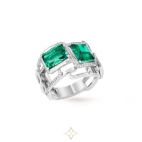 MOSAIQUE ARCHITECTE RING  750 white gold, emerald | Paris 🇫🇷