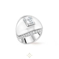 COCKTAIL CRISTAL RING  750 white gold, diamonds | Paris 🇫🇷