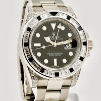 Rolex GMT-Master II 18k White Gold - SANR Black Sapphires And Diamonds | Monaco 🇲🇨