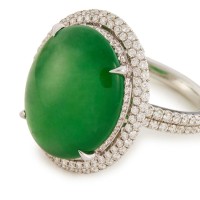 SAMUEL KUNG DIAMOND GARNET JADE 18K WHITE GOLD RING | Central 🇭🇰