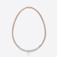 Bucherer Necklace Baguette Love 18K Rose gold (4N) polished & Diamonds | Copenhagen 🇩🇰