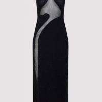 Alaïa Molded Black Viscose Long Dress | Novara 🇮🇹