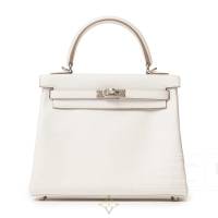 HERMÈS KELLY RETOURNE 25 GRIS PALE SWIFT PALLADIUM HARDWARE | BC 🇨🇦