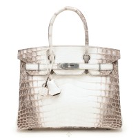 Hermès White Matte Niloticus Crocodile Himalaya Birkin 30 Palladium Hardware, 2020 | Central 🇭🇰