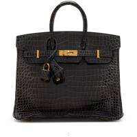 Hermès Graphite Shiny Porosus Crocodile Birkin 25 Gold Hardware, 2024 | Central 🇭🇰