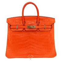 HERMÈS 25CM BIRKIN ORANGE MATTE NILOTICUS CROCODILE GOLD HARDWARE | Miami, FL 🇺🇸