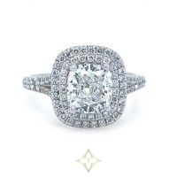Cerrone 18ct White Gold Double Halo Cushion Cut Diamond Ring 2.27ct | Sydney 🇦🇺